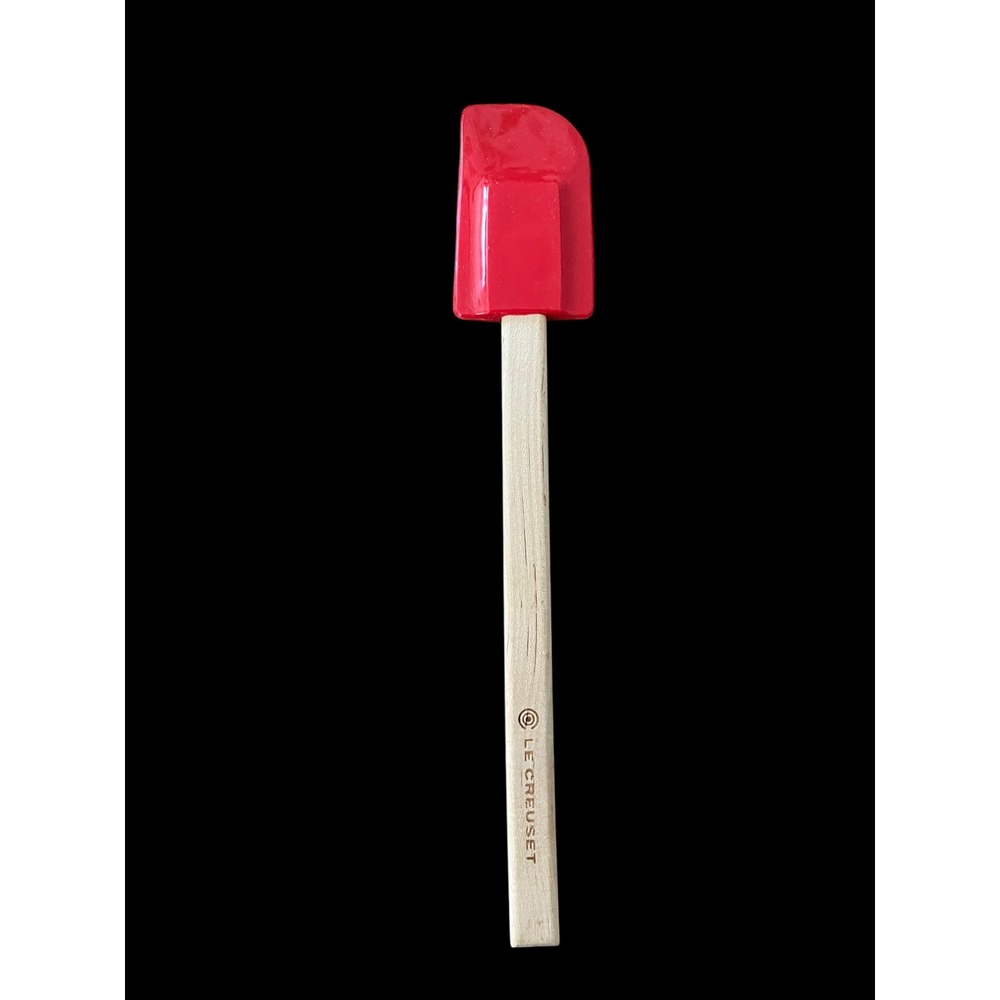 Le Creuset Red Silicone Spatula with Wooden Handle Kitchen Tool